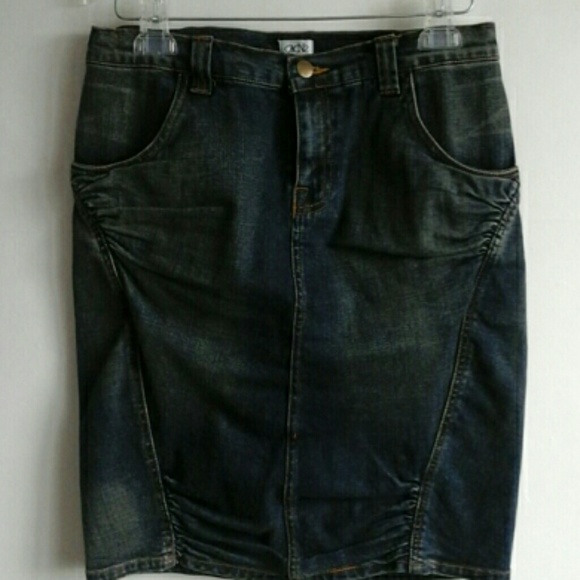 Cache Dresses & Skirts - CACHE DENIM MINI SKIRT